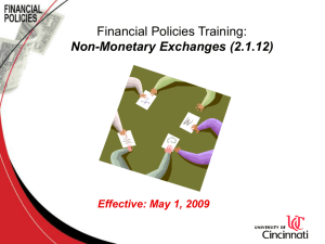 Non-Monetary Exchanges