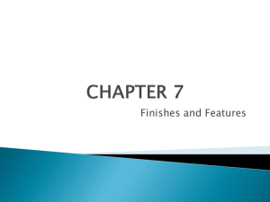 Chapter 7- Finishes and Features