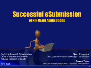 eRA Electronic Application Submission