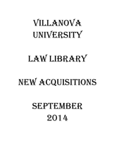 New Library Acquisitions – September 2014