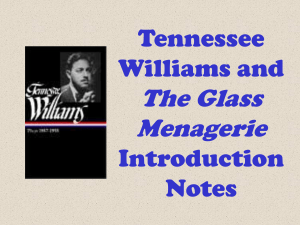 Tennessee Williams and The Glass Menagerie Introduction Notes