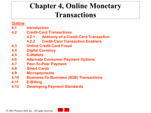 Chapter 5, Online Monetary Transactions