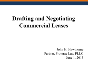 Drafting and Negotiating Commercial Leases