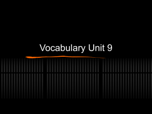 Vocabulary Unit 9