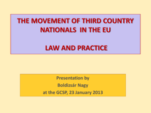 The Movement of Third Country Nationals in the EU