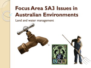 Focus Area 5A3 Issues in Australian Environments