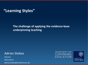 Learning Styles - Centre for Evidence