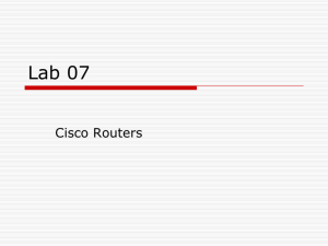 Lab 7 Cisco Routers - Personal Web Pages