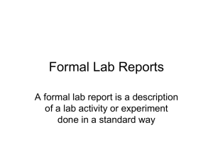 Formal Lab Reports
