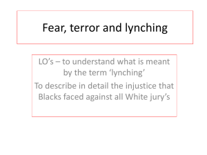 Fear, terror and lynching