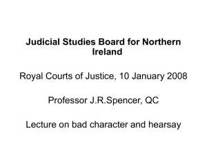 Presentation - Judical Studies Board for Northern Ireland
