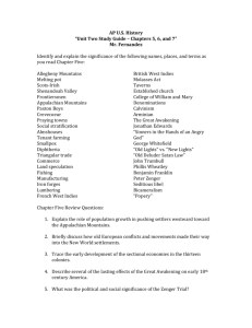 AP U.S. History “Unit Two Study Guide – Chapters 5, 6, and 7” Mr
