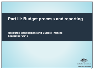 Risk Management and Budget Training - Part II
