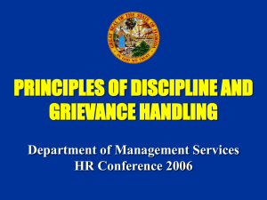 Investigation of Grievances - Department of Management Services