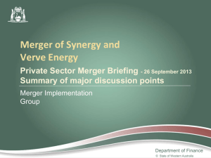 Merger of Synergy and Verve Energy