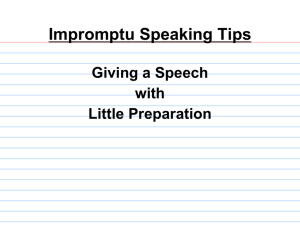 Impromptu Speaking Tips - Teacher Wayne Homepage