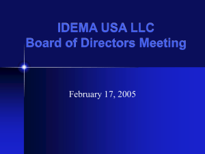 IDEMA USA LLC Board of Directors Meeting