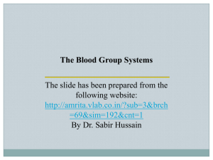 Blood group A - Sir Sabir Hussain