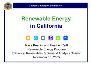 California Energy Commission Renewables Portfolio Standard