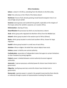 File africa vocabulary 3rd 9 weeks