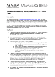 Victorian Emergency Management Reform - White Paper