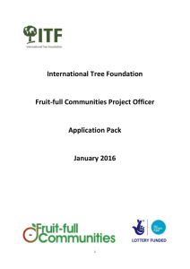 Project Officer: Fruit-full Communities (part time)