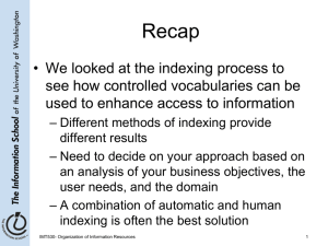 Module 5b: Intro to Controlled Vocabularies, Taxonomies and