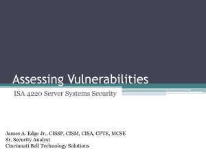 Assessing Vulnerabilities - jedge.com Information Security