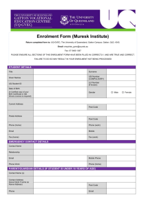 Enrolment Form (Muresk Institute)