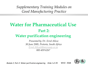 Inspection of Water Treatment Systems in the Pharmaceutical Industry