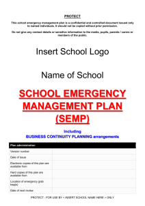 Schools Emergency Management Plan
