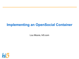 Implementing an OpenSocial Container Presentation