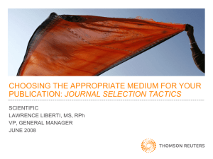 Journal Selection Tactics