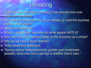 Financial Markets and Investing