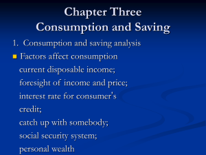 Lecture 3 Consumption Saving
