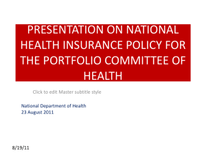 presentation on national health insurance policy for the portfolio
