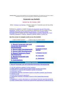 Corporate Law Bulletin 98 - October 2005