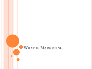 Chapter 1 What is Marketing