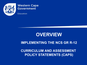 OVERVIEW IMPLEMENTING THE NCS GR R