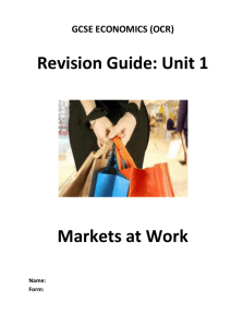 Economics Revision Booklet - Unit 1