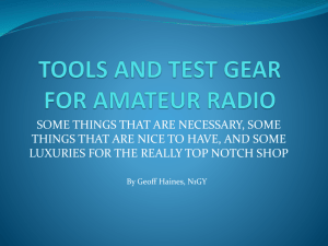 Tools And Test Gear For Amateur Radio – PPTX