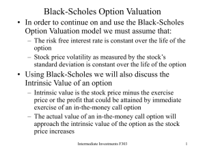 Black-Scholes Option Valuation