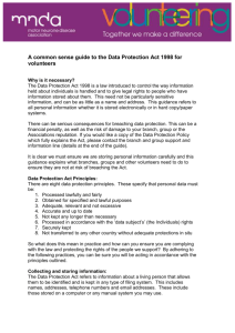 A common sense guide to the Data Protection Act