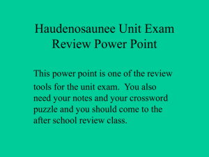 Haudenosaunee Unit Exam Review Power Point