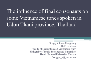 A comparative study between Vietnamese spoken in the North