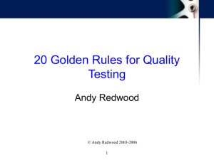 20 Golden Rules for Quality Testing
