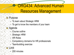 ORG434: Advanced Human Resources Management
