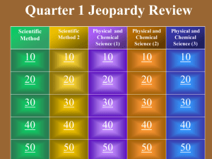 Quarter 1 Jeopardy Review