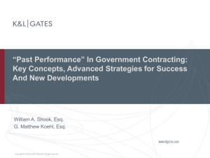 "Past Performance" in Government Contracting