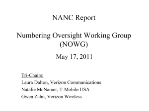 May11 NOWG Report - NANC